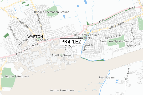 PR4 1EZ map - small scale - OS Open Zoomstack (Ordnance Survey)