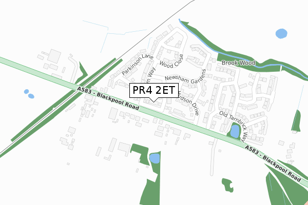 PR4 2ET map - large scale - OS Open Zoomstack (Ordnance Survey)