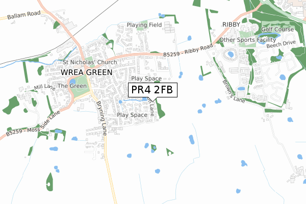 PR4 2FB map - small scale - OS Open Zoomstack (Ordnance Survey) PR4 2FB map - small scale - OS Open Zoomstack (Ordnance Survey)