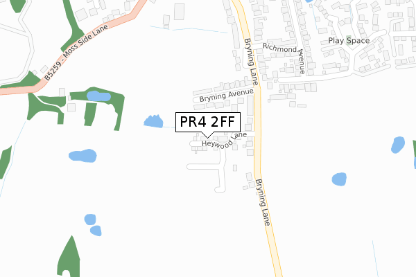 PR4 2FF map - large scale - OS Open Zoomstack (Ordnance Survey)