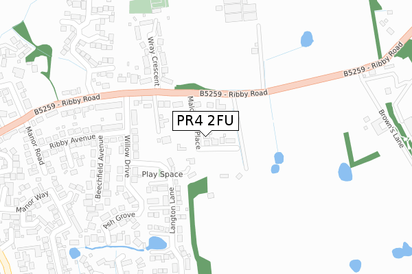PR4 2FU map - large scale - OS Open Zoomstack (Ordnance Survey) PR4 2FU map - large scale - OS Open Zoomstack (Ordnance Survey)