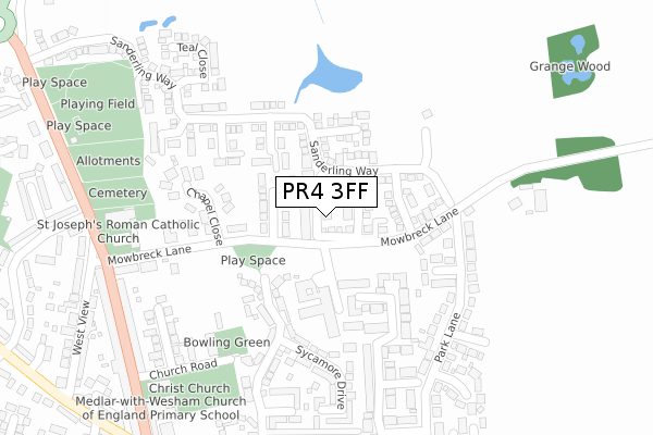 PR4 3FF map - large scale - OS Open Zoomstack (Ordnance Survey)