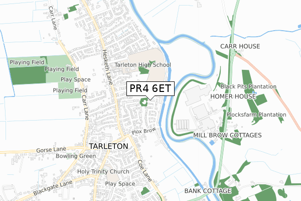 PR4 6ET map - small scale - OS Open Zoomstack (Ordnance Survey) PR4 6ET map - small scale - OS Open Zoomstack (Ordnance Survey)