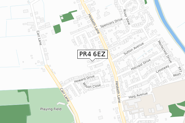 PR4 6EZ map - large scale - OS Open Zoomstack (Ordnance Survey)