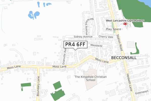 PR4 6FF map - large scale - OS Open Zoomstack (Ordnance Survey)