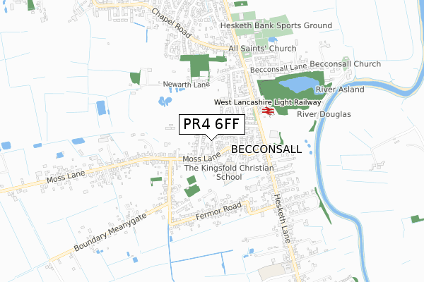 PR4 6FF map - small scale - OS Open Zoomstack (Ordnance Survey)