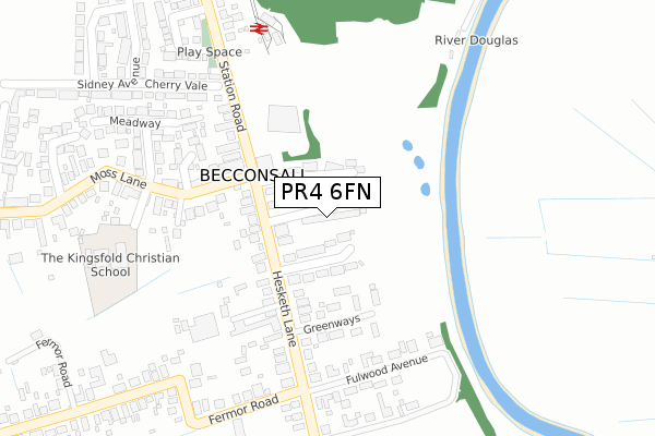 PR4 6FN map - large scale - OS Open Zoomstack (Ordnance Survey)