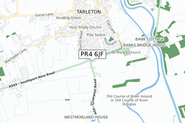 PR4 6JF map - small scale - OS Open Zoomstack (Ordnance Survey)