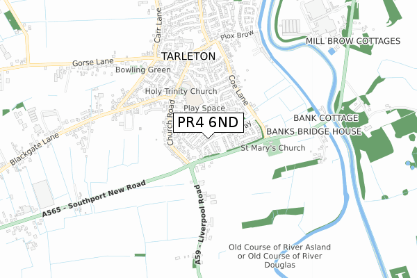 PR4 6ND map - small scale - OS Open Zoomstack (Ordnance Survey)