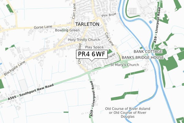 PR4 6WF map - small scale - OS Open Zoomstack (Ordnance Survey)