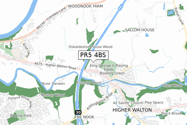 PR5 4BS map - small scale - OS Open Zoomstack (Ordnance Survey) PR5 4BS map - small scale - OS Open Zoomstack (Ordnance Survey)