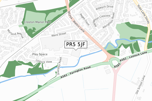 PR5 5JF map - large scale - OS Open Zoomstack (Ordnance Survey) PR5 5JF map - large scale - OS Open Zoomstack (Ordnance Survey)