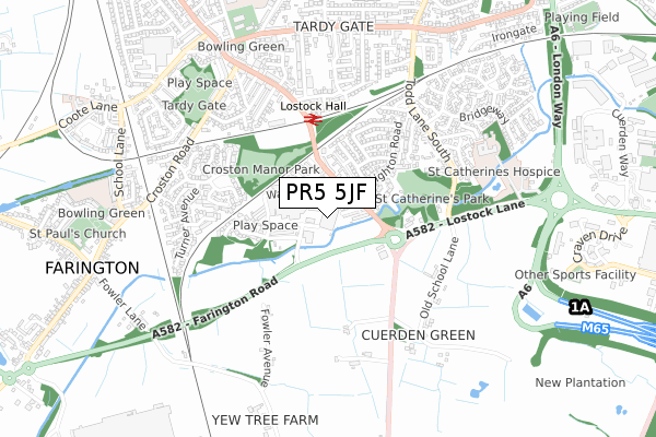 PR5 5JF map - small scale - OS Open Zoomstack (Ordnance Survey) PR5 5JF map - small scale - OS Open Zoomstack (Ordnance Survey)