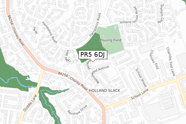PR5 6DJ map - large scale - OS Open Zoomstack (Ordnance Survey) PR5 6DJ map - large scale - OS Open Zoomstack (Ordnance Survey)