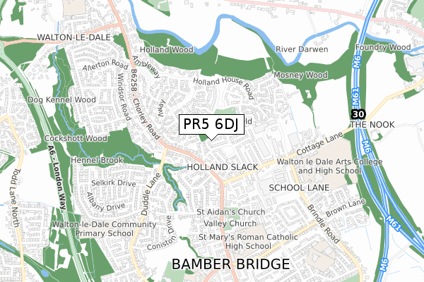 PR5 6DJ map - small scale - OS Open Zoomstack (Ordnance Survey) PR5 6DJ map - small scale - OS Open Zoomstack (Ordnance Survey)