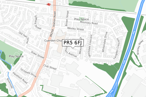 PR5 6FJ map - large scale - OS Open Zoomstack (Ordnance Survey) PR5 6FJ map - large scale - OS Open Zoomstack (Ordnance Survey)