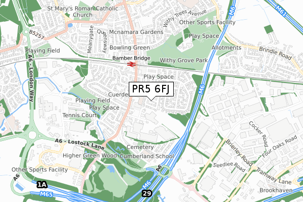 PR5 6FJ map - small scale - OS Open Zoomstack (Ordnance Survey) PR5 6FJ map - small scale - OS Open Zoomstack (Ordnance Survey)