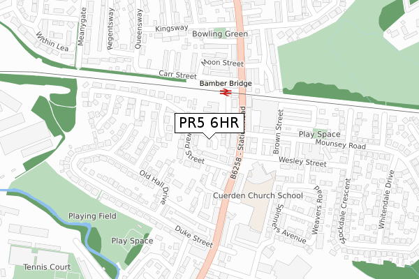 PR5 6HR map - large scale - OS Open Zoomstack (Ordnance Survey)