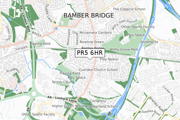 PR5 6HR map - small scale - OS Open Zoomstack (Ordnance Survey) PR5 6HR map - small scale - OS Open Zoomstack (Ordnance Survey)