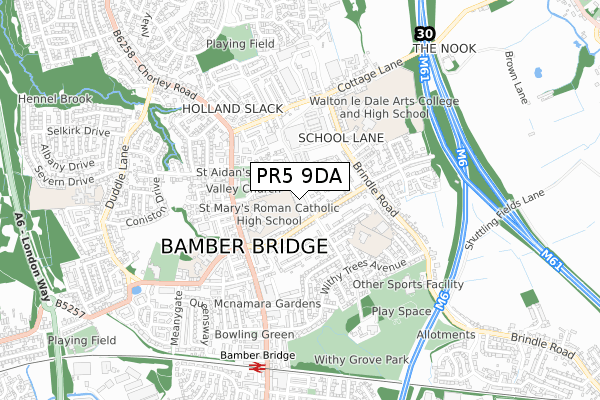 PR5 9DA map - small scale - OS Open Zoomstack (Ordnance Survey) PR5 9DA map - small scale - OS Open Zoomstack (Ordnance Survey)