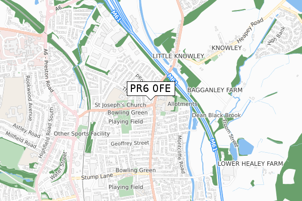 PR6 0FE map - small scale - OS Open Zoomstack (Ordnance Survey) PR6 0FE map - small scale - OS Open Zoomstack (Ordnance Survey)
