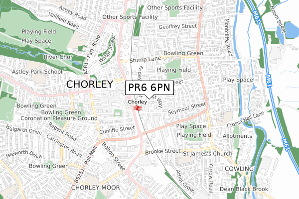 PR6 6PN map - small scale - OS Open Zoomstack (Ordnance Survey)