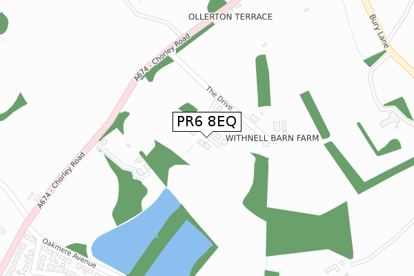 PR6 8EQ map - large scale - OS Open Zoomstack (Ordnance Survey)