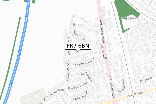 PR7 6BN map - large scale - OS Open Zoomstack (Ordnance Survey) PR7 6BN map - large scale - OS Open Zoomstack (Ordnance Survey)