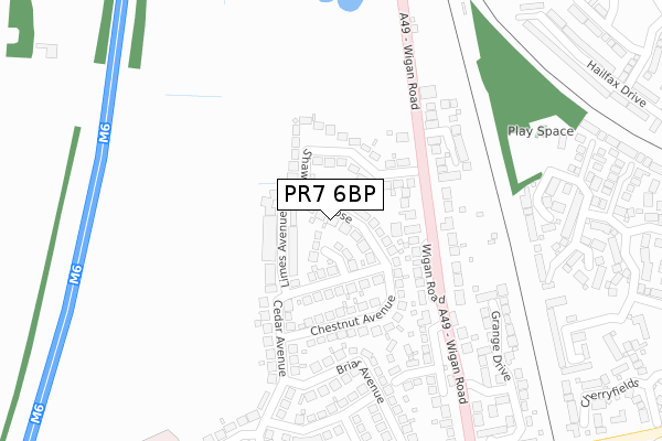 PR7 6BP map - large scale - OS Open Zoomstack (Ordnance Survey)