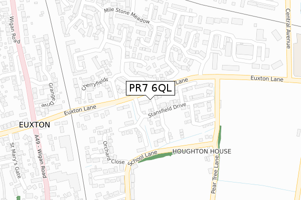 PR7 6QL map - large scale - OS Open Zoomstack (Ordnance Survey)