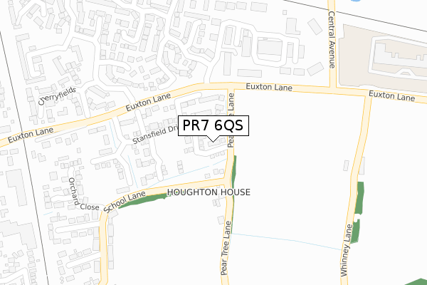 PR7 6QS map - large scale - OS Open Zoomstack (Ordnance Survey)