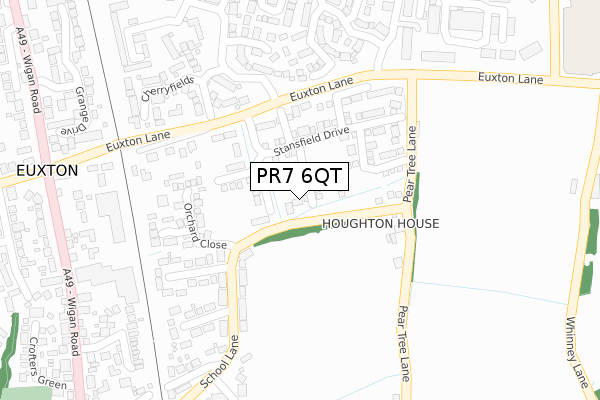 PR7 6QT map - large scale - OS Open Zoomstack (Ordnance Survey)