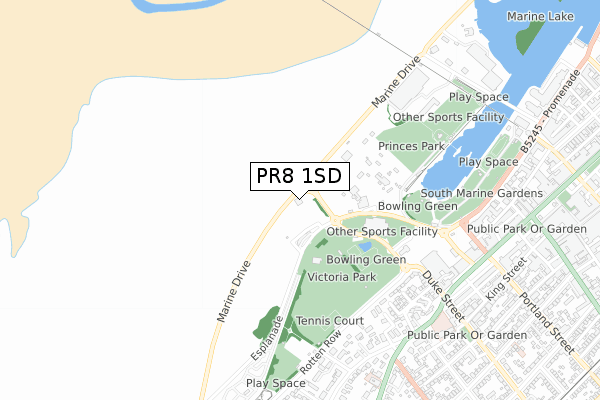 PR8 1SD map - small scale - OS Open Zoomstack (Ordnance Survey)