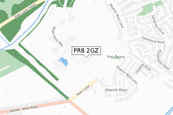 PR8 2GZ map - large scale - OS Open Zoomstack (Ordnance Survey)