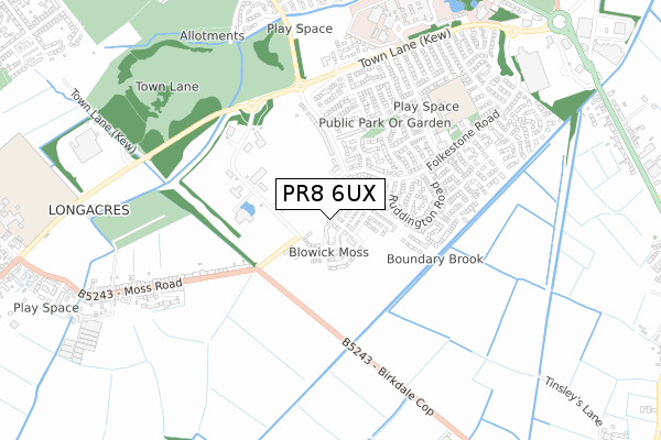 PR8 6UX map - small scale - OS Open Zoomstack (Ordnance Survey) PR8 6UX map - small scale - OS Open Zoomstack (Ordnance Survey)