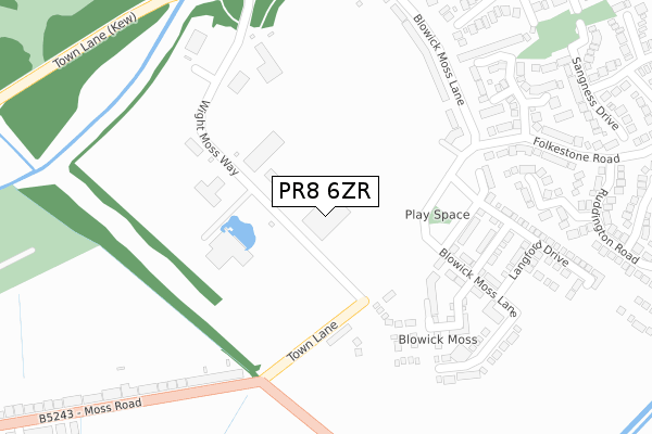 PR8 6ZR map - large scale - OS Open Zoomstack (Ordnance Survey)