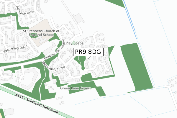 PR9 8DG map - large scale - OS Open Zoomstack (Ordnance Survey)