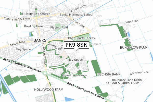 PR9 8SR map - small scale - OS Open Zoomstack (Ordnance Survey)