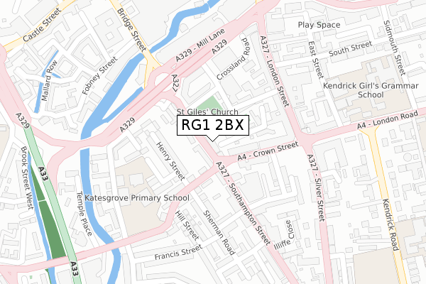 RG1 2BX map - large scale - OS Open Zoomstack (Ordnance Survey) RG1 2BX map - large scale - OS Open Zoomstack (Ordnance Survey)