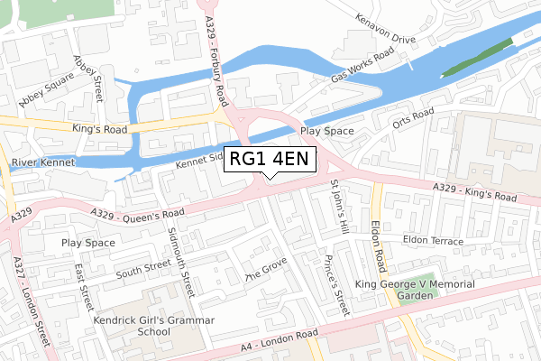 RG1 4EN map - large scale - OS Open Zoomstack (Ordnance Survey)