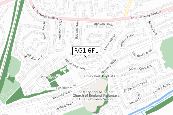 RG1 6FL map - large scale - OS Open Zoomstack (Ordnance Survey) RG1 6FL map - large scale - OS Open Zoomstack (Ordnance Survey)