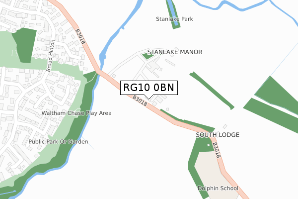 RG10 0BN map - large scale - OS Open Zoomstack (Ordnance Survey)