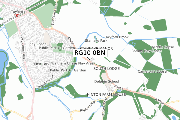RG10 0BN map - small scale - OS Open Zoomstack (Ordnance Survey)