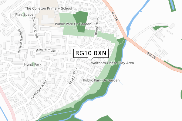 RG10 0XN map - large scale - OS Open Zoomstack (Ordnance Survey)