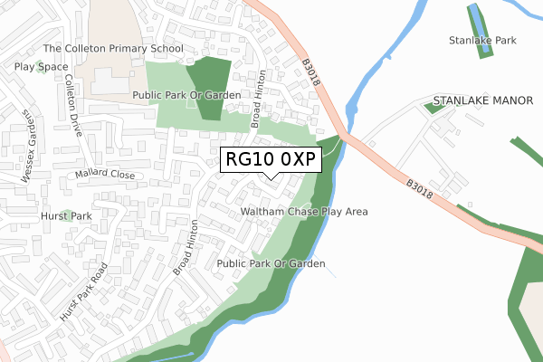 RG10 0XP map - large scale - OS Open Zoomstack (Ordnance Survey)