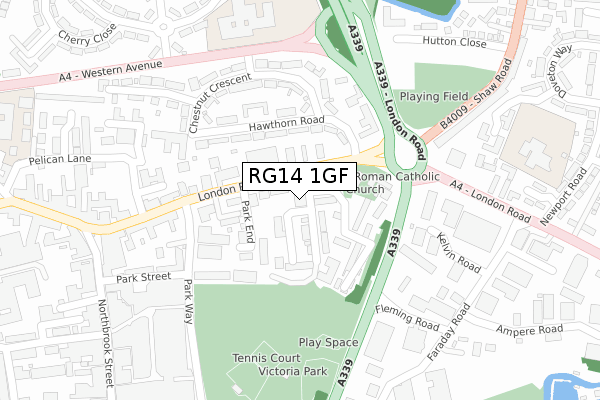 RG14 1GF map - large scale - OS Open Zoomstack (Ordnance Survey)