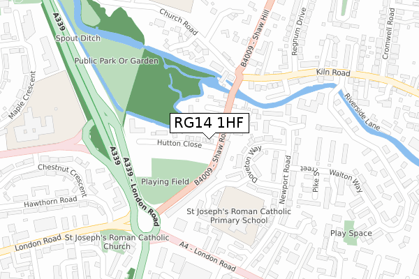 RG14 1HF map - large scale - OS Open Zoomstack (Ordnance Survey)