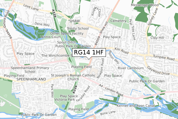 RG14 1HF map - small scale - OS Open Zoomstack (Ordnance Survey)