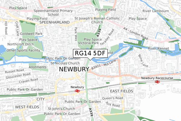 RG14 5DF map - small scale - OS Open Zoomstack (Ordnance Survey)