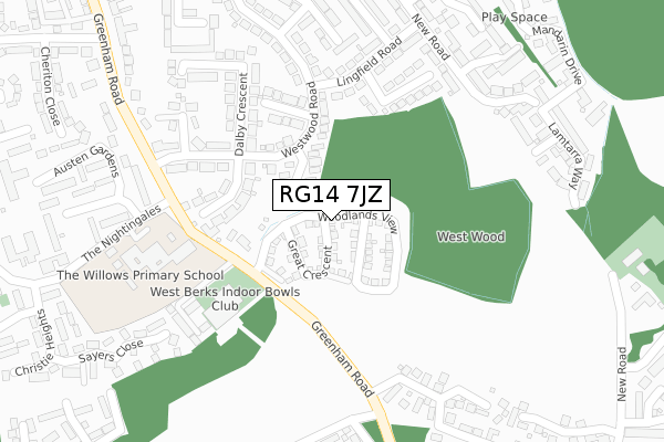 RG14 7JZ map - large scale - OS Open Zoomstack (Ordnance Survey)